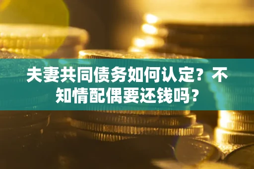 北京夫妻共同债务如何认定？不知情配偶要还钱吗？